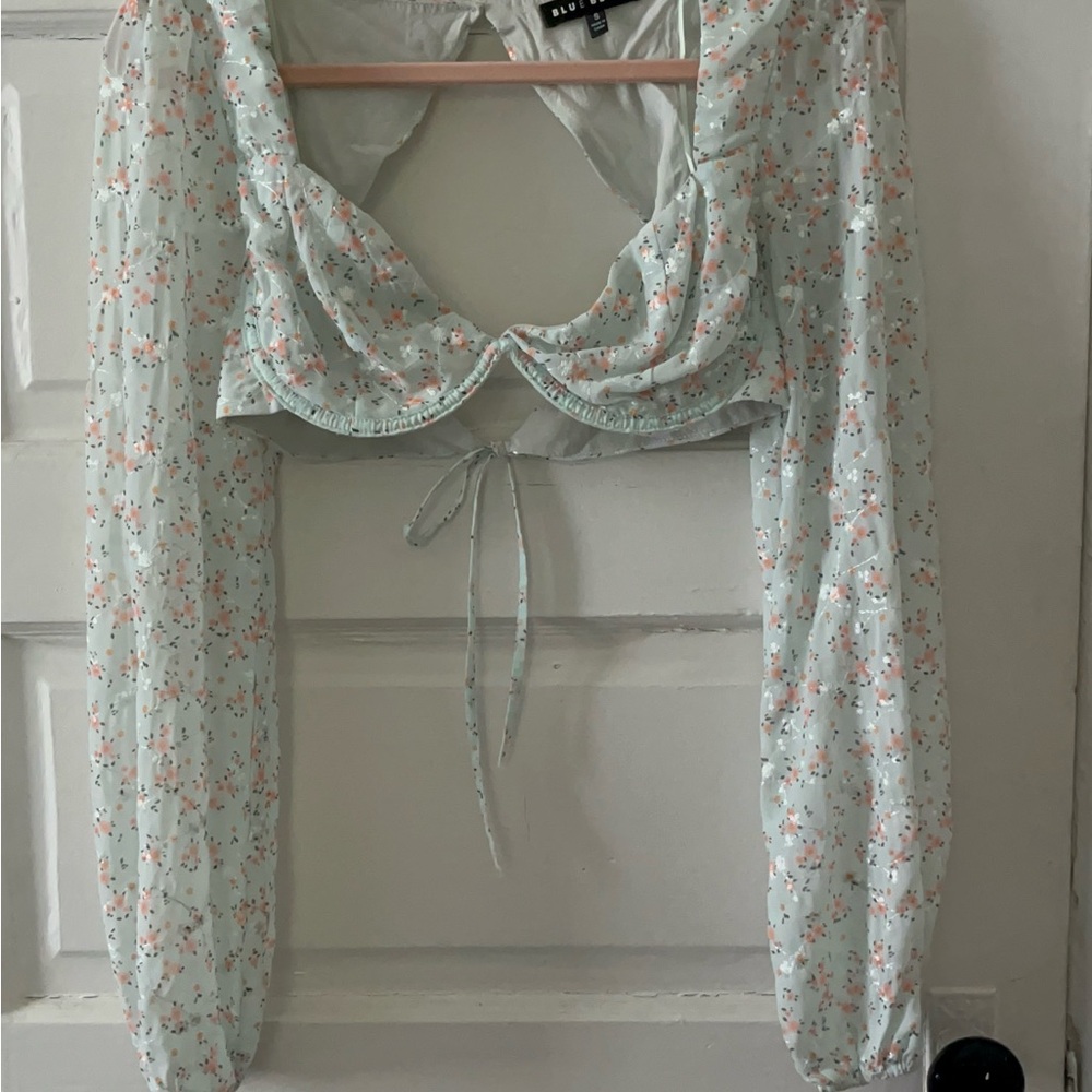 Blue Blush Blue Blouse Top